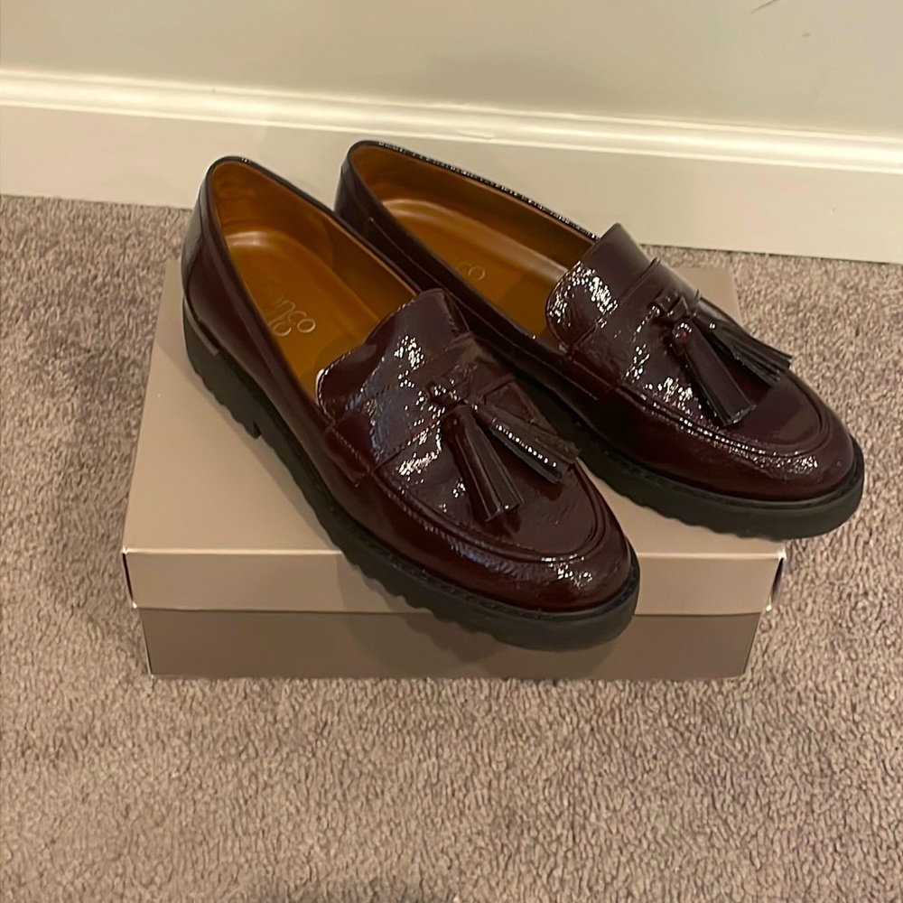 Franco Sarto patent leather loafers